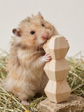 Nate + Jeremiah Bundle Of 4 Small Animal 4.5in Wood Block Chews- Brand New